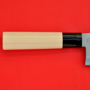 Nahaufnahme Holz Griff Santoku Küchenmesser Messer Edelstahl  Japan Japanisch