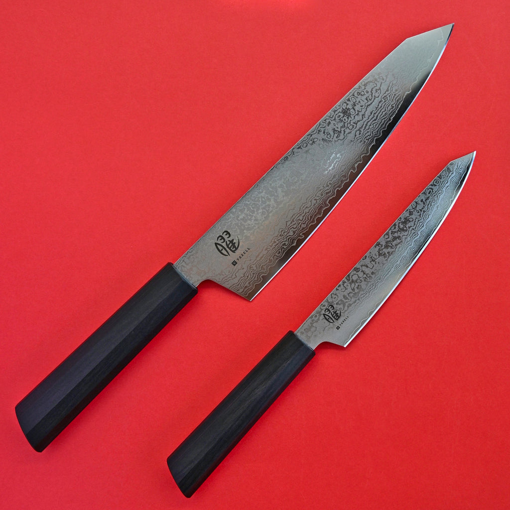 Juego de YAXELL YO-U 69 TAKUMI Damasco 190 mm Cuchillo de cocinero + Petit cuchillo de 130mm Japón Japonés