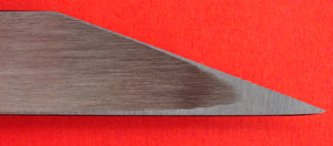 Gros plan vue arrière Couteau lame Kiridashi Kogatana 15mm sculpture tracer aogami Japon Japonais outil menuisier ébéniste