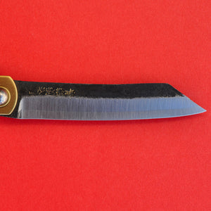 Close-up Grande plano lâmina Canivete japonês NAGAO HIGONOKAMI 97 mm Japão lâmina negra Aogami