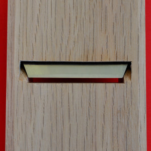 Vista trasera Primer plano Cepillo japonés para madera HORAI S-211 Kanna 60mm Japón herramienta carpintería
